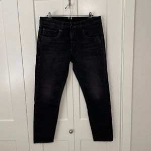 R13 Boy Skinny Jeans Sz 31 Dark Gray Mid-Rise Made in Italy Japanese Denim EUC